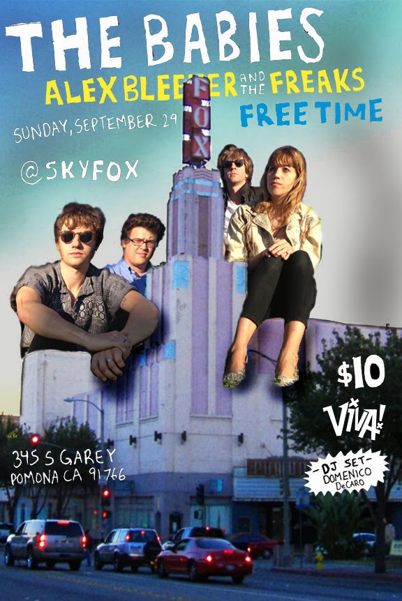 ROOFTOP Concert-!! WIN TIX !! to see The Babies, Alex Bleeker and the Freaks, and FreeTime - Sunday 9/29/13 ALL Ages at SkyFOX