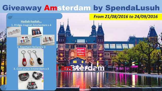 Giveaway Amsterdam by SpendaLusuh http://spendalusuh.blogspot.my/2016/08/giveaway-amsterdam-by-spendalusuh.html