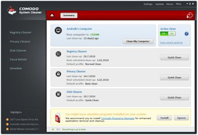 Comodo System Cleaner Free Registry Cleaner