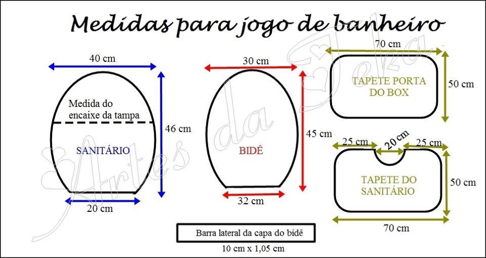 Moldes medidas para jogo de banheiro