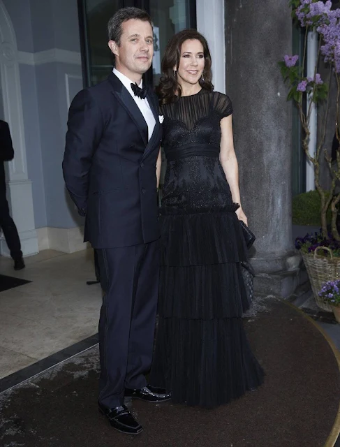 Crown Prince Frederik of Denmark and Crown Princess Mary of Denmark attended the gala celebration at the Hotel d'Angleterre