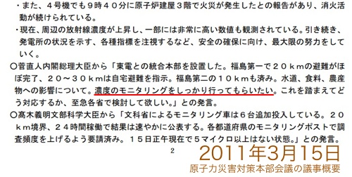 「3月11日:メルトダウンに至る可能性もあり」「3月12日:最悪の事態想定を」「3月16日:撤退なんてありえない」原子力災害対策本部会議メモの全容
