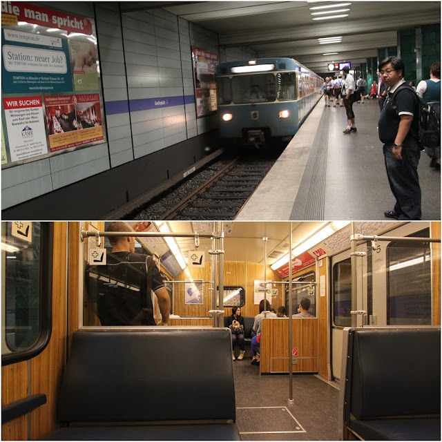 Here comes the subway train in Munich, Germany Here comes the subway train in Munich, Germany