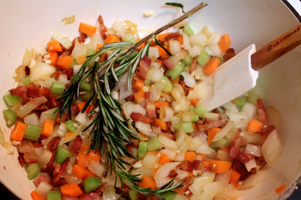 Cook In / Dine Out Smoky Pinto Bean, Red Wine and Bacon Soup