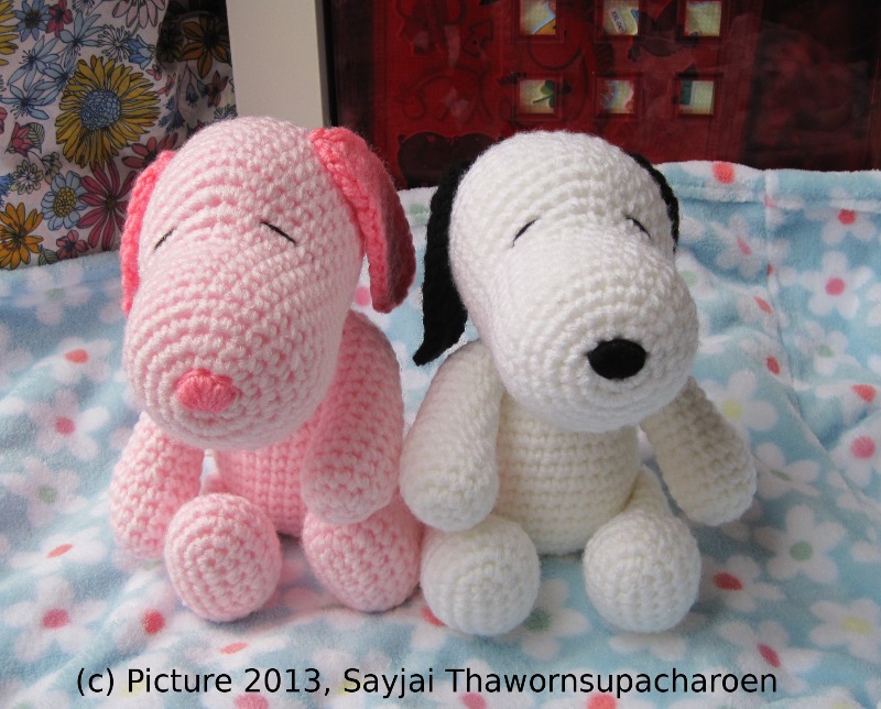 Pink Snoopy - Sayjai Amigurumi Crochet Patterns ~ K and J ...