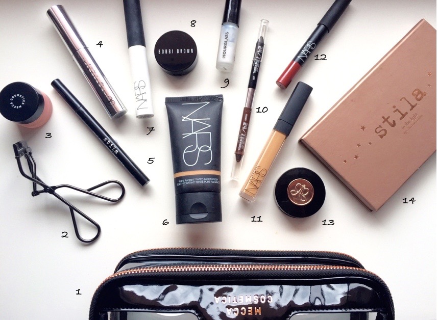 What's in my makeup bag? Mecca Cosmetica Jet Set Travel Bag a polar
