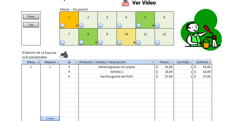 formato orden de pedido excel