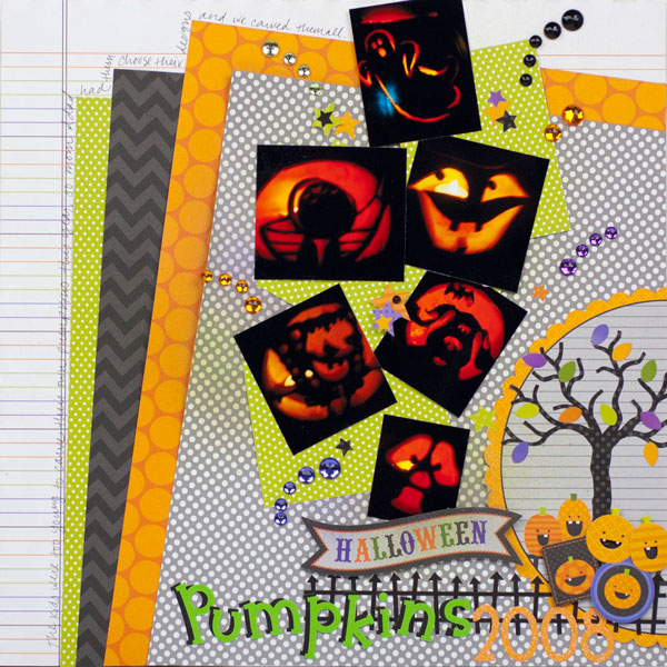Rhinestones and Ribbon: Doodlebug Pumpkins Layout Rhinestones and Ribbon: Doodlebug Pumpkins Layout