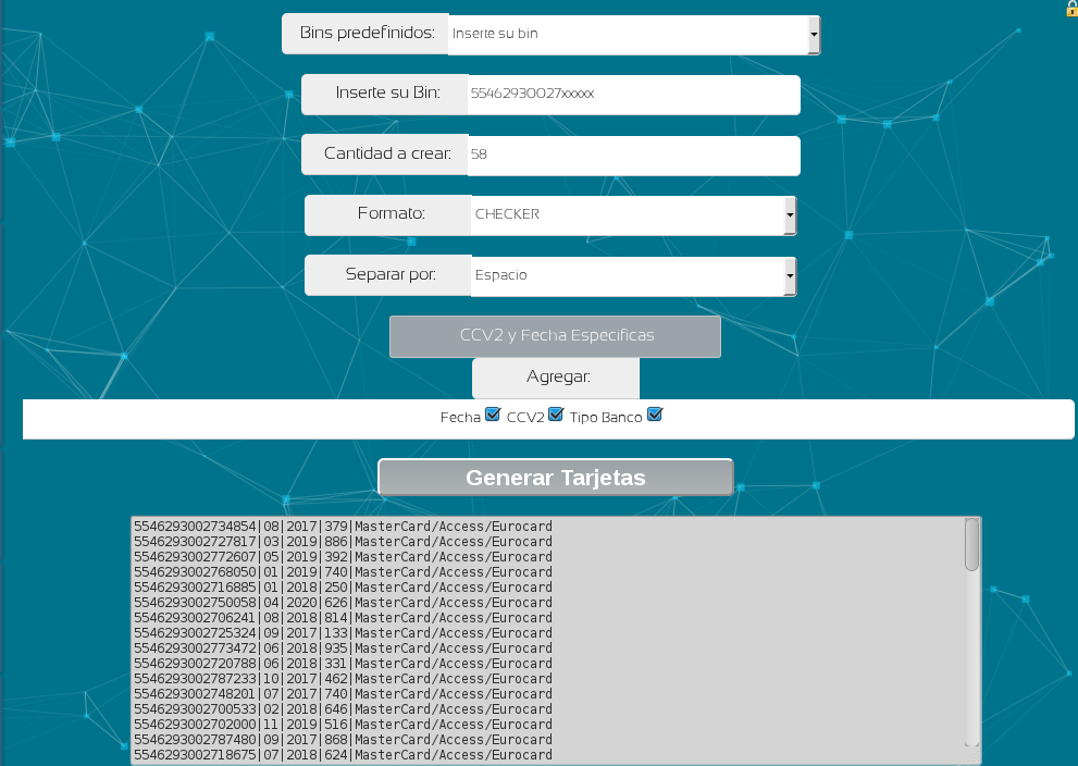 como crear tarjeta de credito con namsoccgen v5