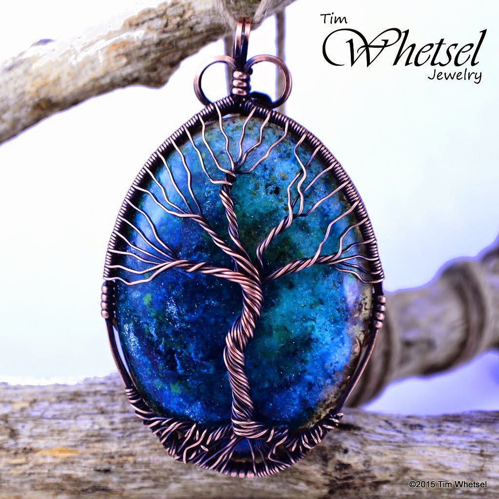 Wire wrapped tree of life orgonite pendant. Handmade. -  ©2015 Tim Whetsel Jewelry