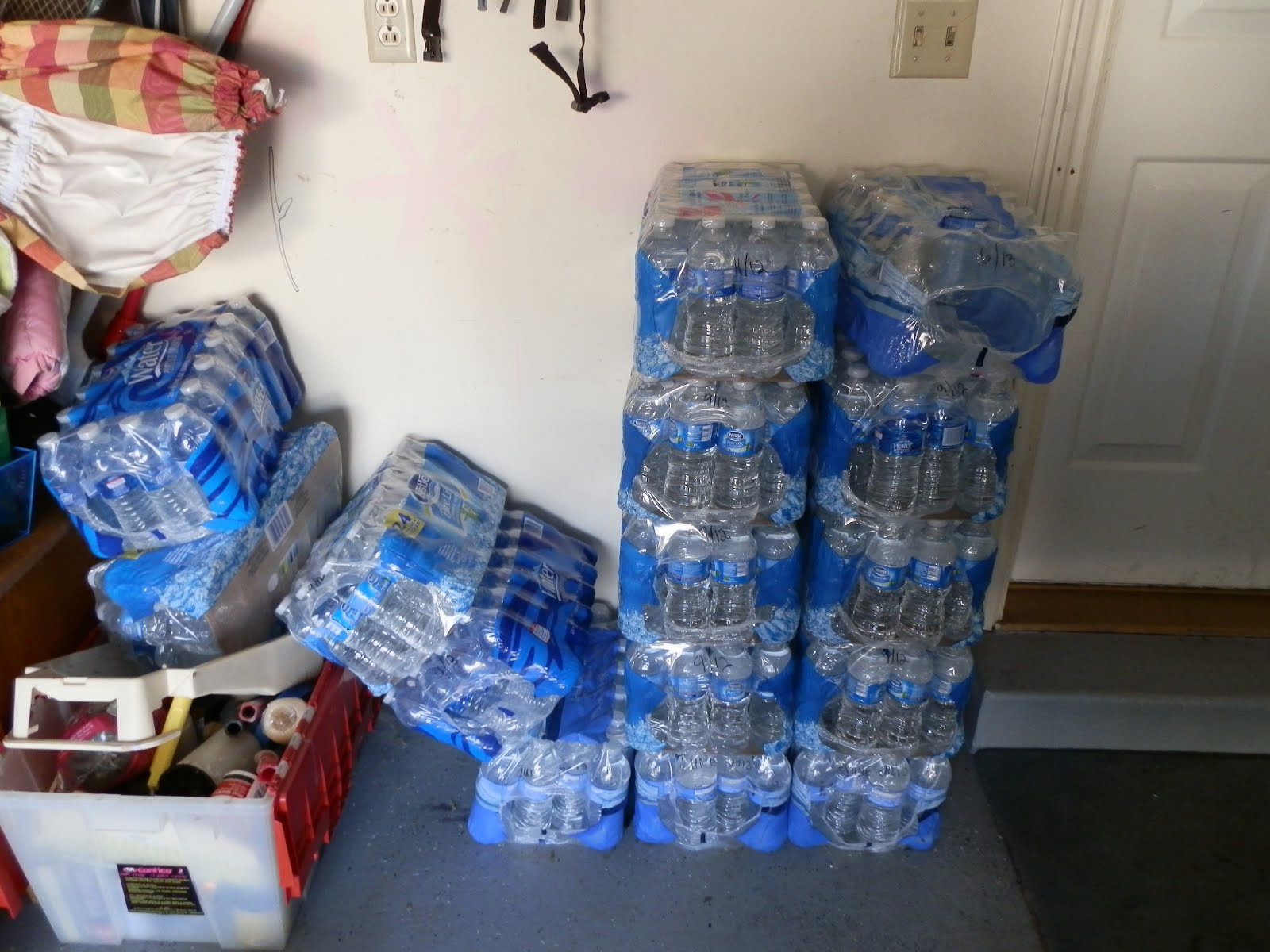 Prepared LDS Family Store Bottled Water Off The Floor on A Dolly