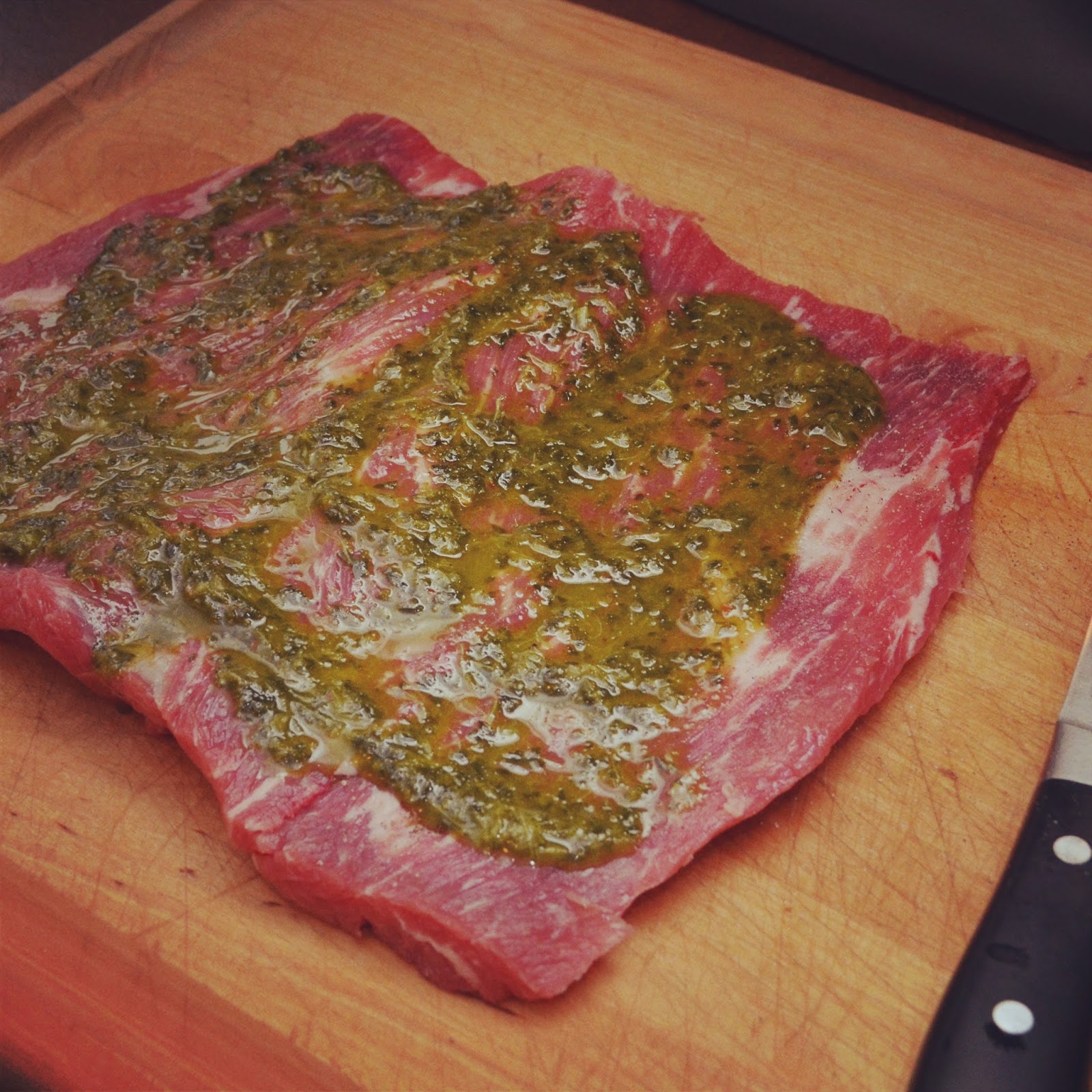 A Texas Belle Grilled Flank Steak Chimichurri Pinwheels