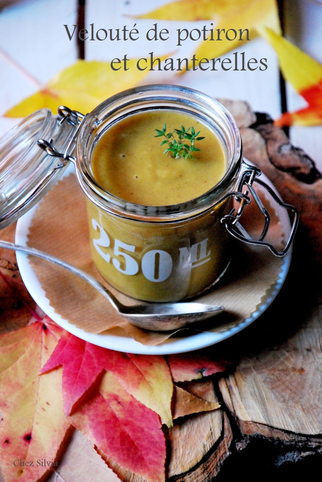 Velouté de potiron et chanterelles {crema de calabaza y setas} / Chez Silvia