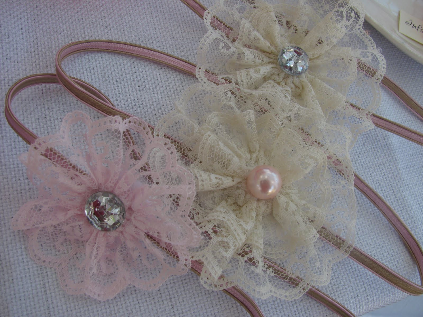 Junebug's Boutique Lace flowersVintage Hair Accessories