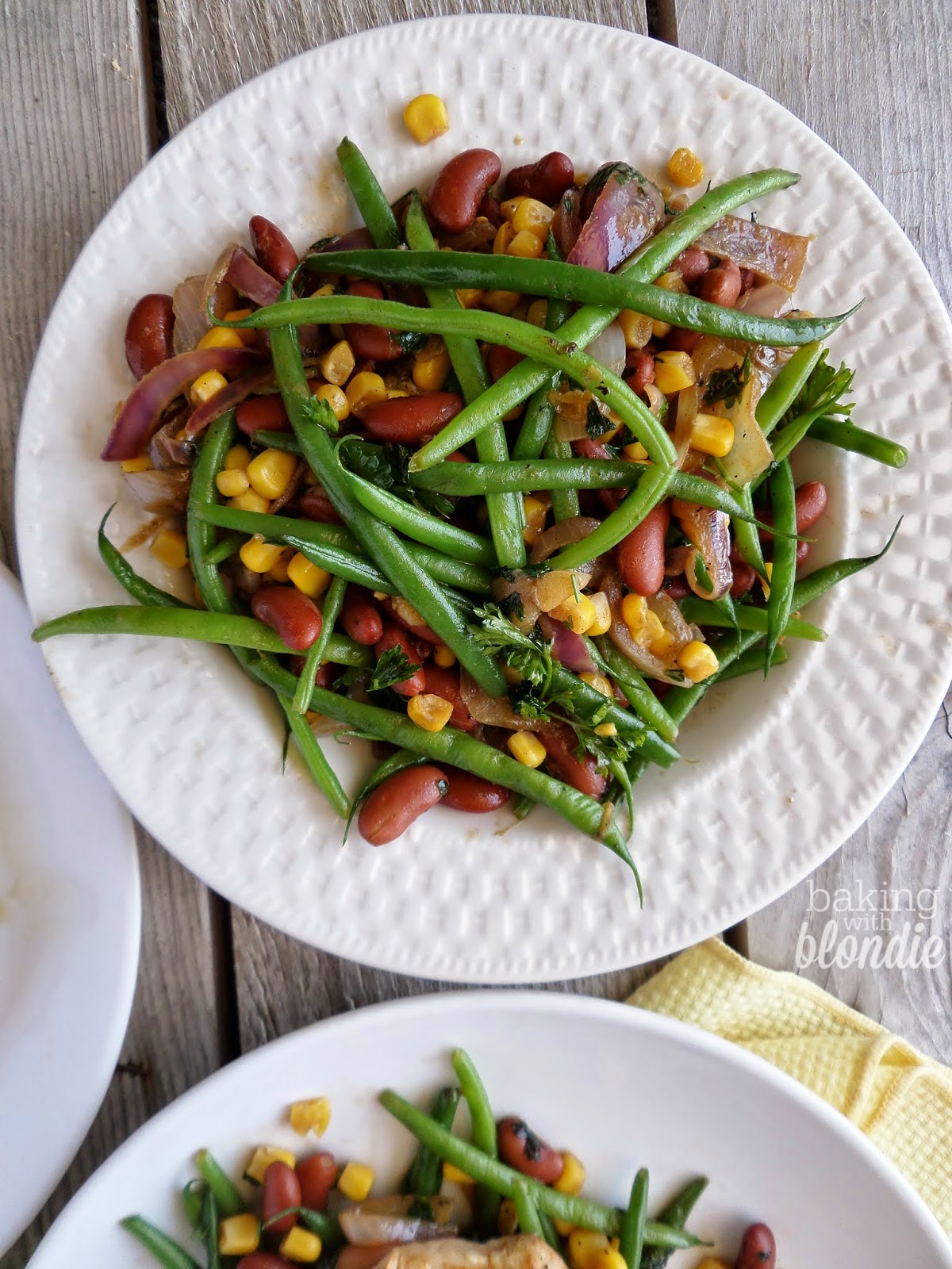 Simple Pork Chops with Fresh Bean Salad