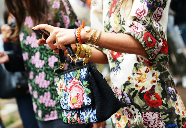 Dolce & Gabbana Needelpoint Bag Street Style