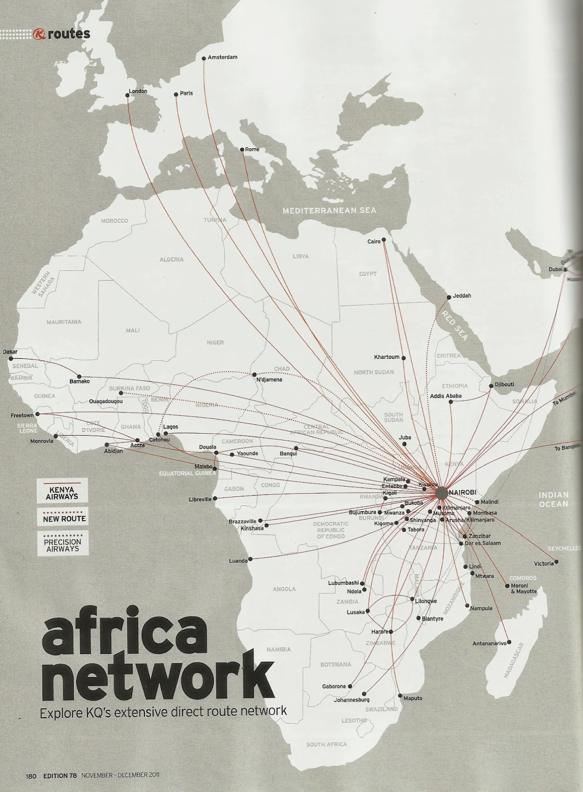 The Timetablist Kenya Airways the Africa Network, November 2011