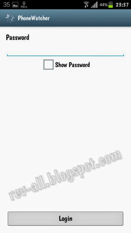 Password - Tutorial Cara menggunakan dan mengatur aplikasi android phonewatcher (pengintai sms dan log telepon)