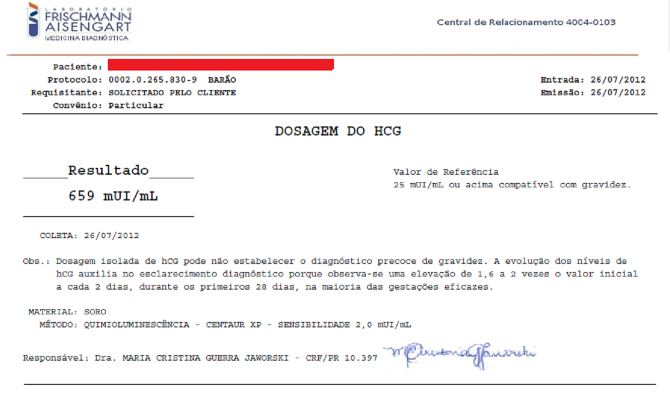Exame hcg beta