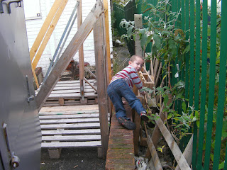 collecting broken pallets for firewood, bonfire night