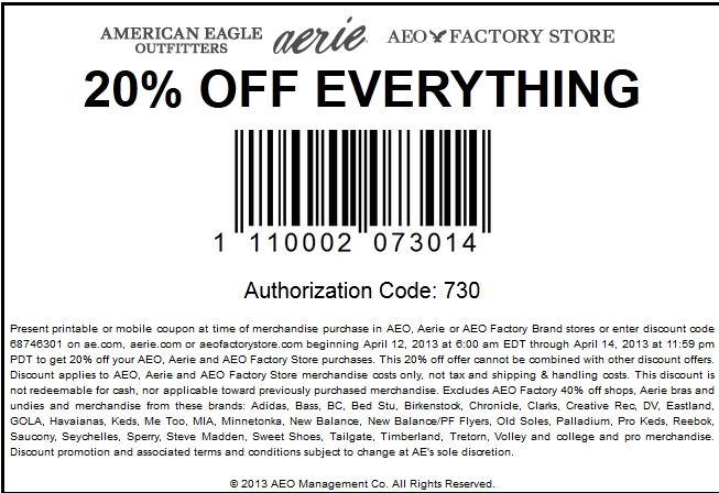 American Eagle Printable Coupons October 2014