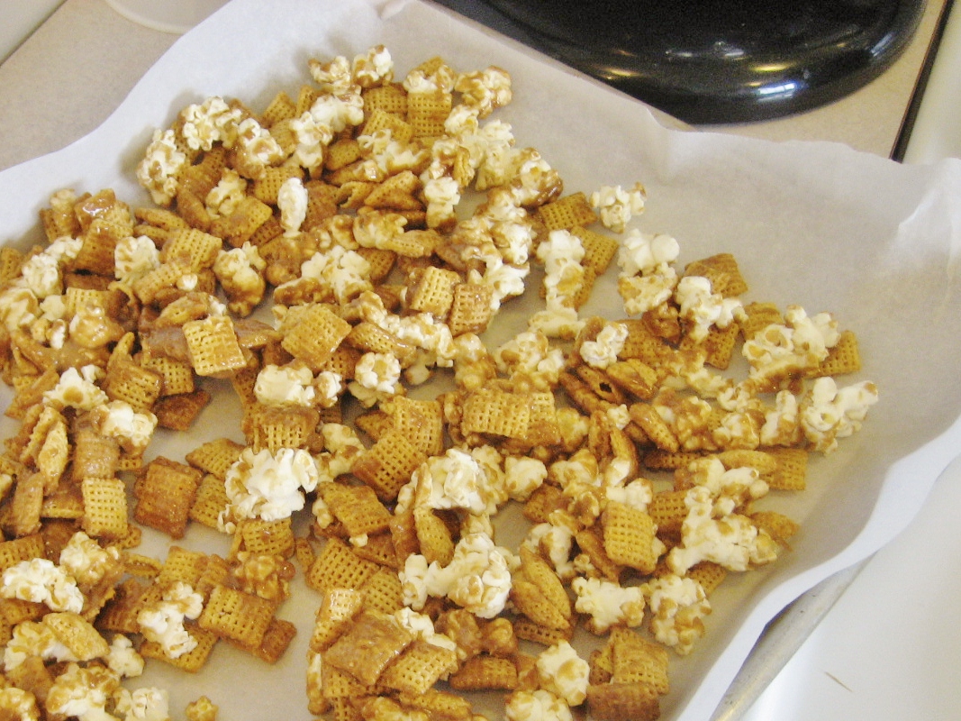Dinner in the Life of a Dad Chocolate and Caramel Chex Mix