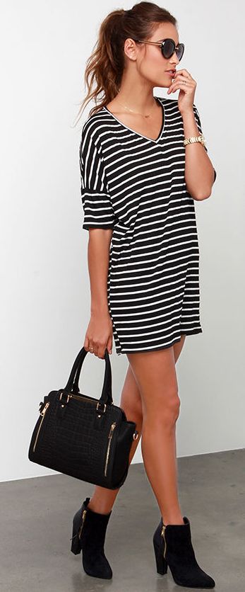 mini dress with ankle boots