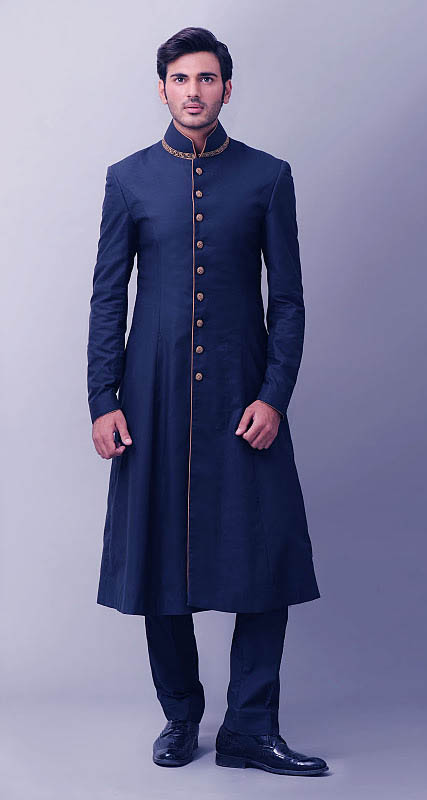 blue salwar kameez men
