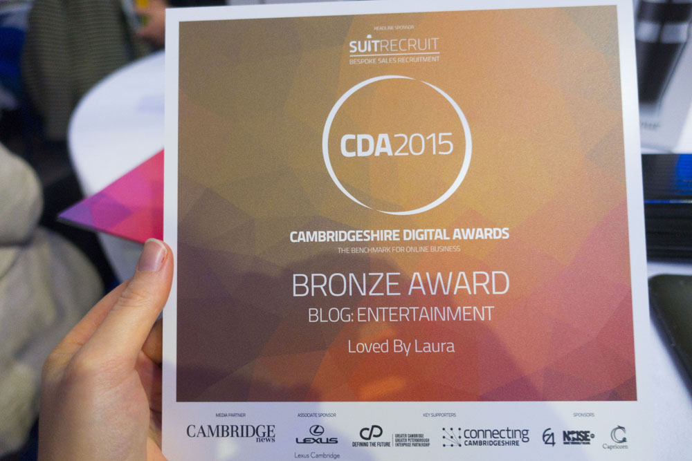 Cambridgeshire Digital Awards 2015 | I Only Went And Won Something!