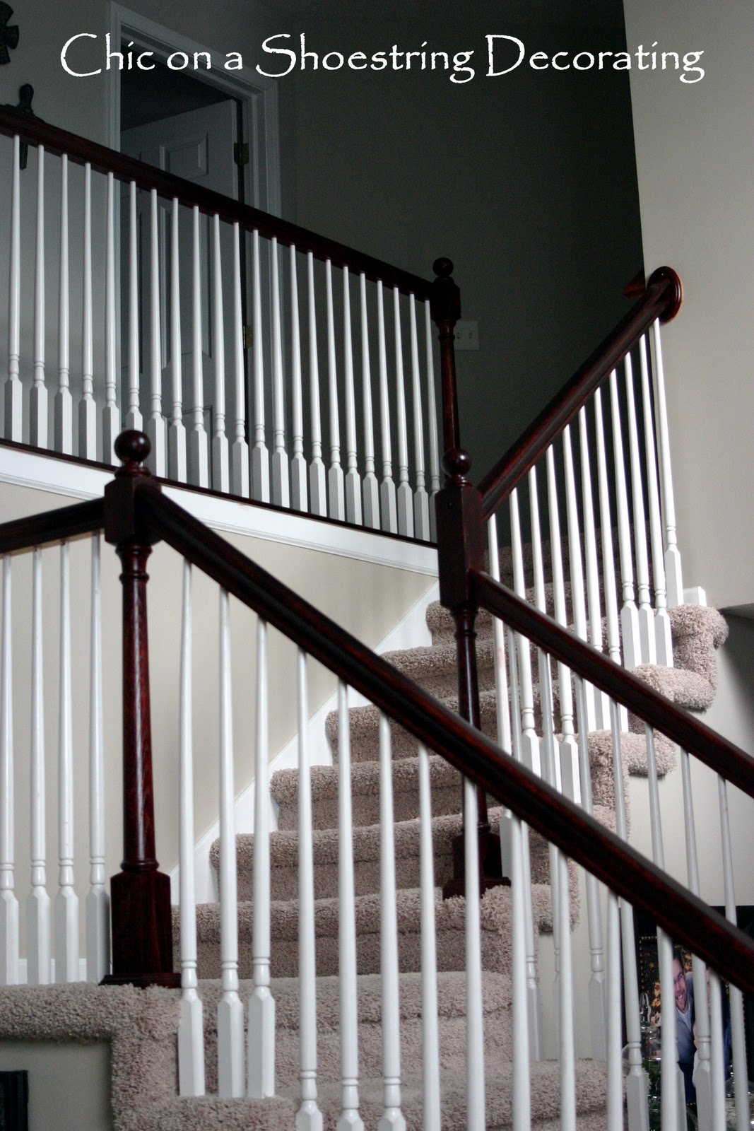 Chic on a Shoestring Decorating How to Stain Stair Railings and Banisters