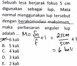 Perbesaran Angular Lup Berakomodasi Maksimum