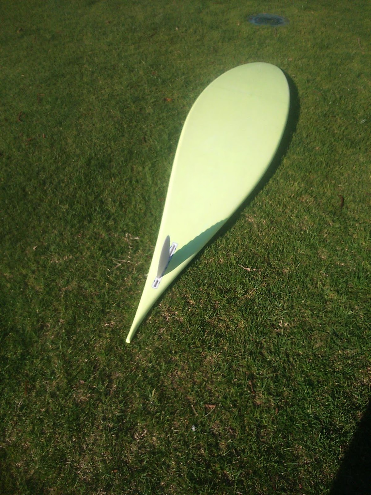 Asymmetrical longboard gun surfboard 66/838 gets wet.