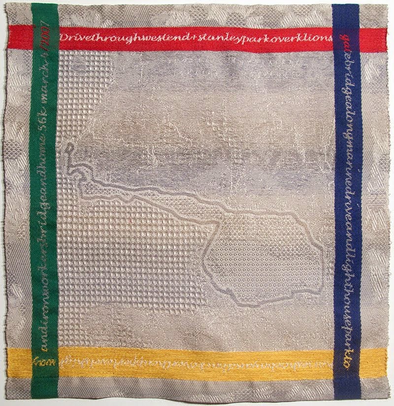 Ruth's 'White Series',  Jacquard weavings based on GPS tracks