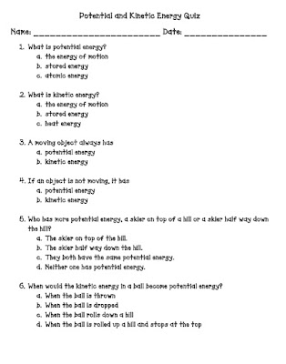 Activities For Potential And Kinetic Energy For Kids