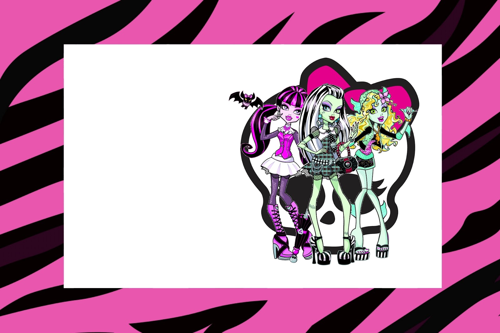 This is a graphic of Persnickety Free Printable Monster High Invitations It's just a picture of Persnickety Free Printable Monster High Invitations