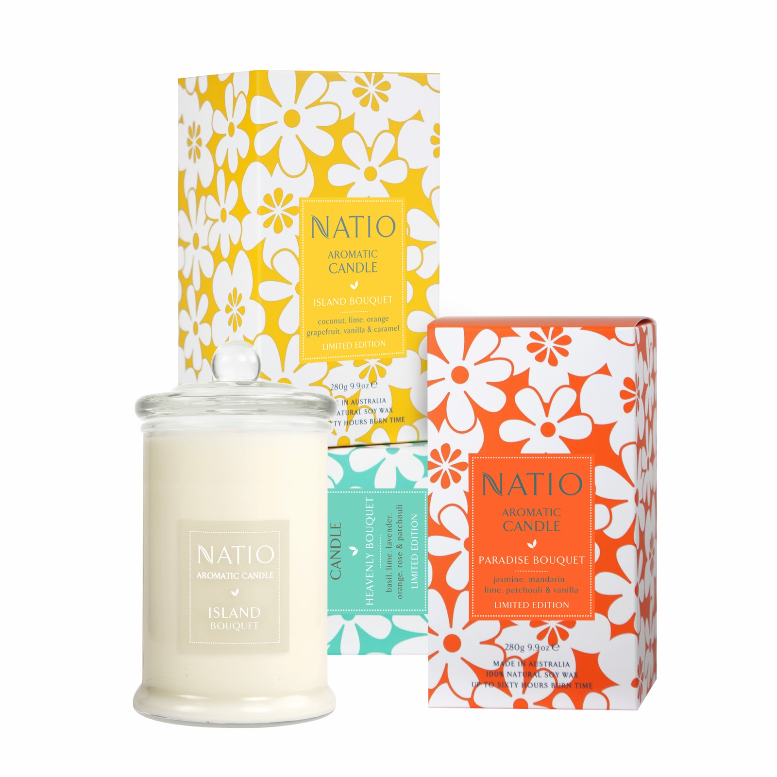 Bottled Beauty Natio Limited Edition Aromatic Candle in "Paradise Bouquet"
