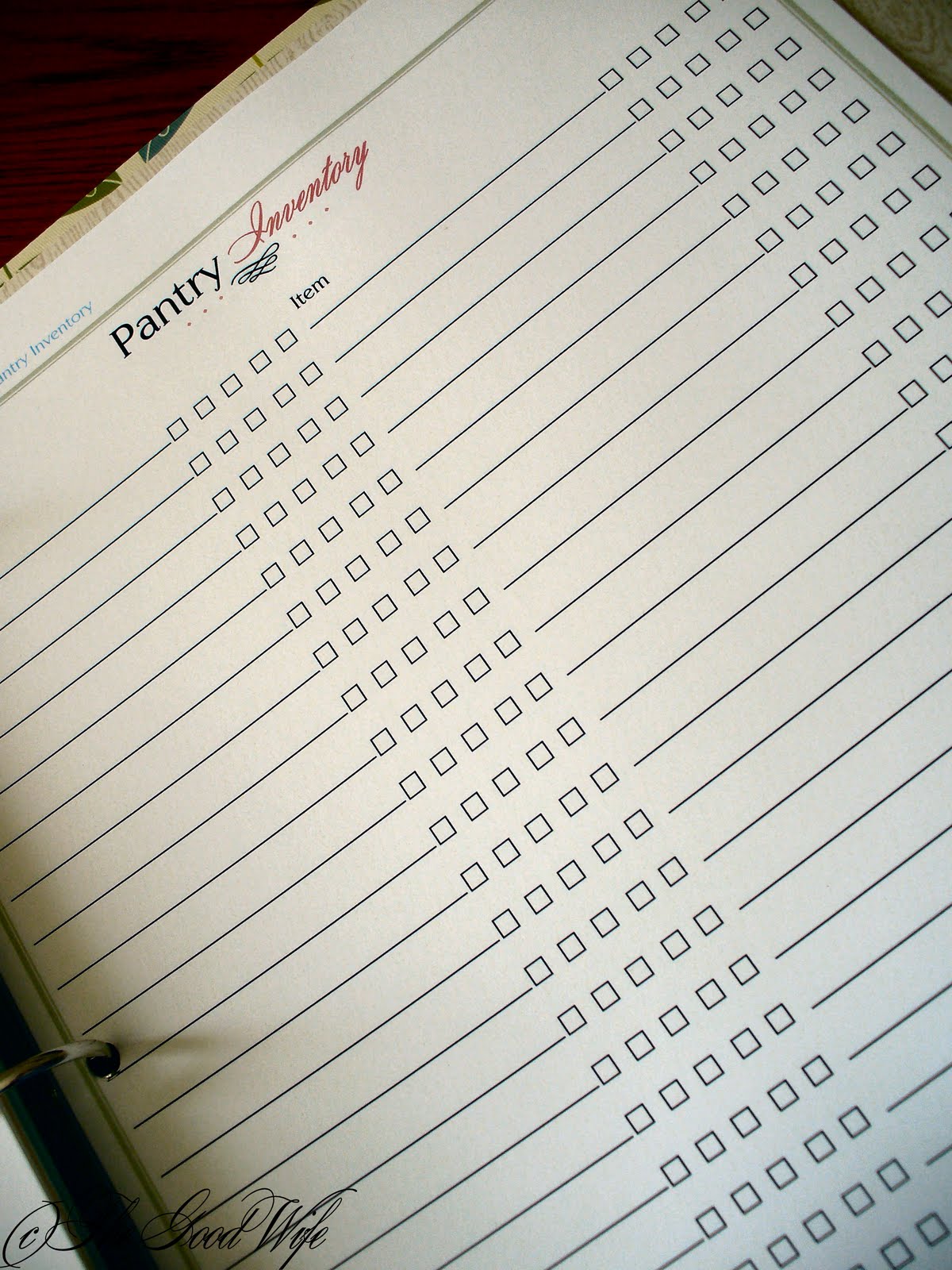 Freezer Inventory Template