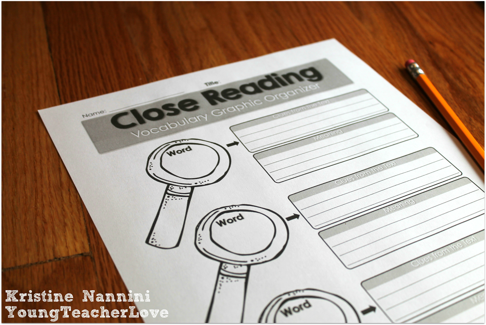 Close Reading Passages, Text-Dependent Questions & More- Young Teacher Love by Kristine Nannini