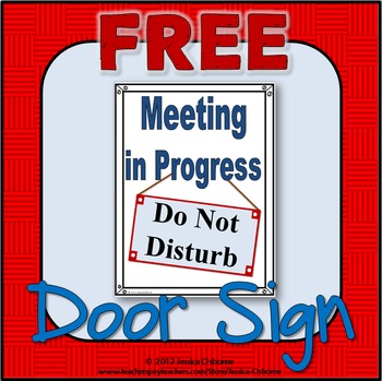 in a meeting sign
