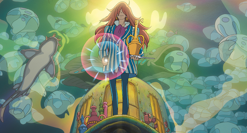 Ponyo on the Cliff by the Sea - Anime Wallpaper title=
