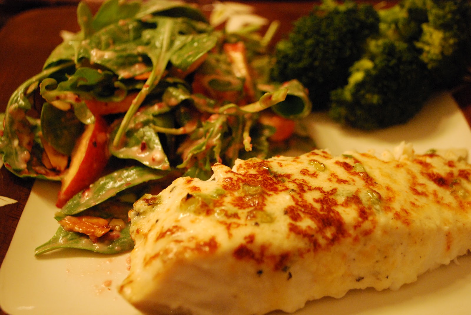 K&K Test Kitchen Heavenly Halibut and Green Salad with Cranberry