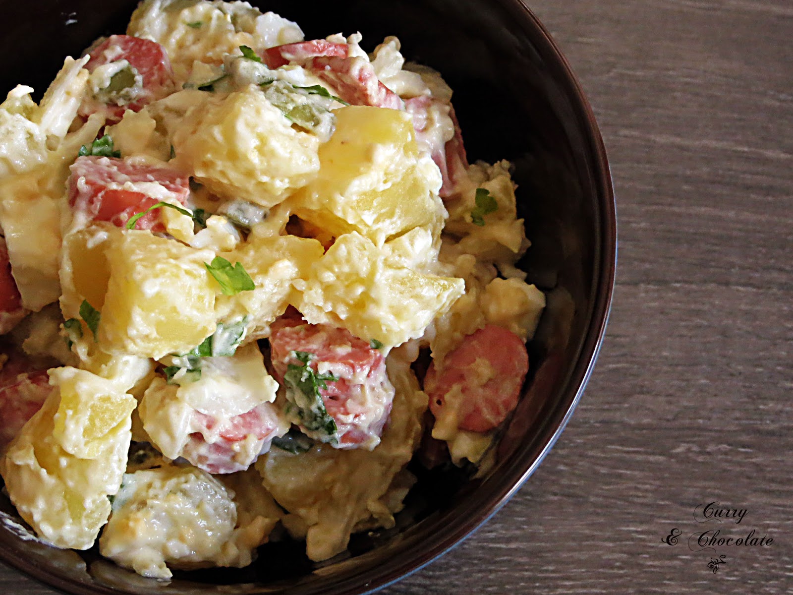 Ensalada alemana de patatas o kartoffelsalat - German potato salad Ensalada alemana de patatas o kartoffelsalat - German potato salad