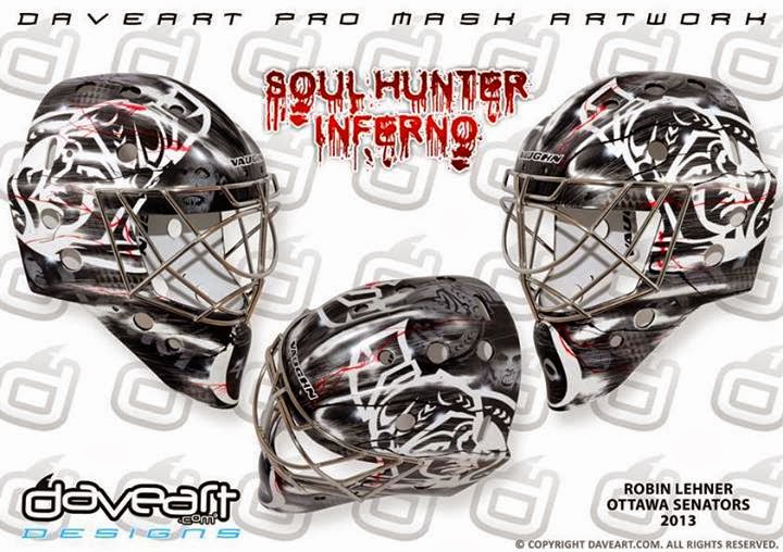 DAVEART.com - Me and Robin Lehner have been working together since Robin  was a kid goalie. I remember one of the first masks we created together was  painted with a funny Robin
