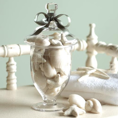 seashell soaps in apothecary jar