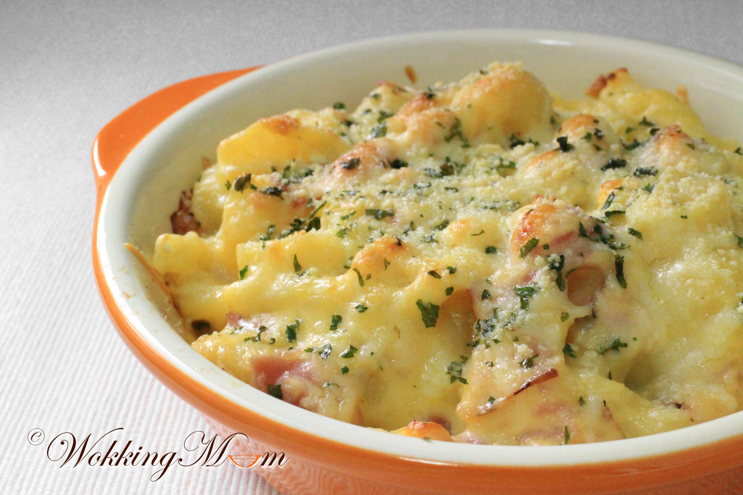 Let's get Wokking! Mac and Cheese with Ham Gratin 芝士火腿烤意大利粉