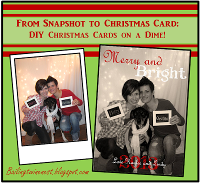 Bailing Twine &amp; Bubble Gum Nest: DIY Photo Christmas Cards on a Dime
