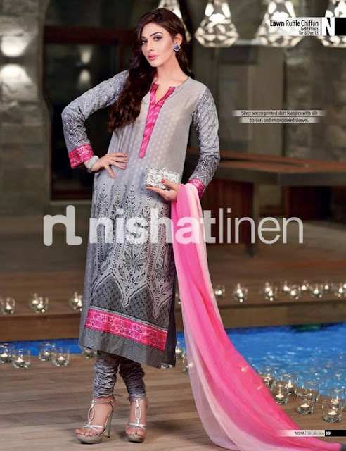 Nishat Linen Chiffon Lawn Eid Range 2013-14 For Ladies