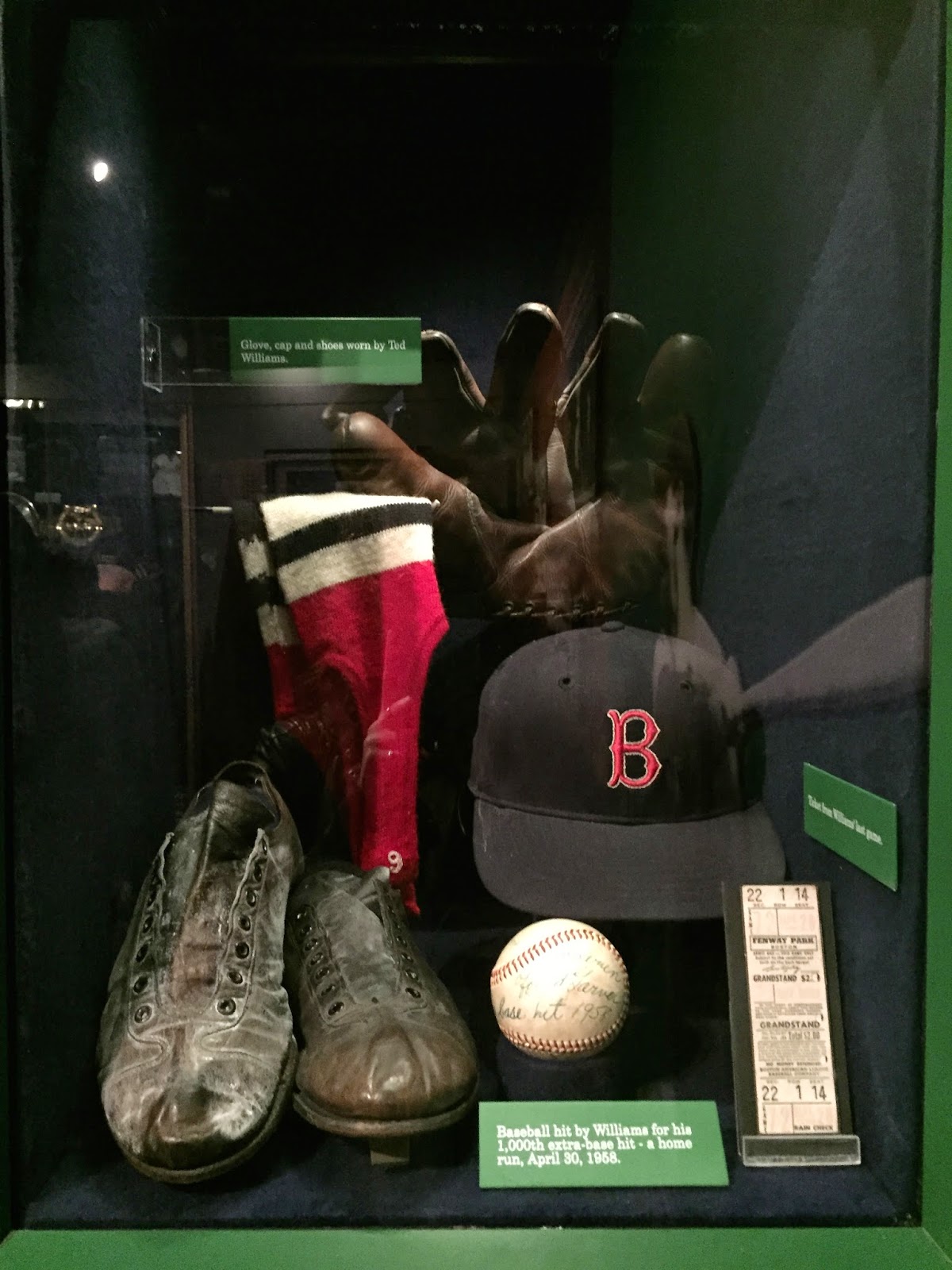 Ted Williams Memorabilia Ted Williams Memorabilia, Ted Williams cleats, Ted Williams glove, Ted Williams hat