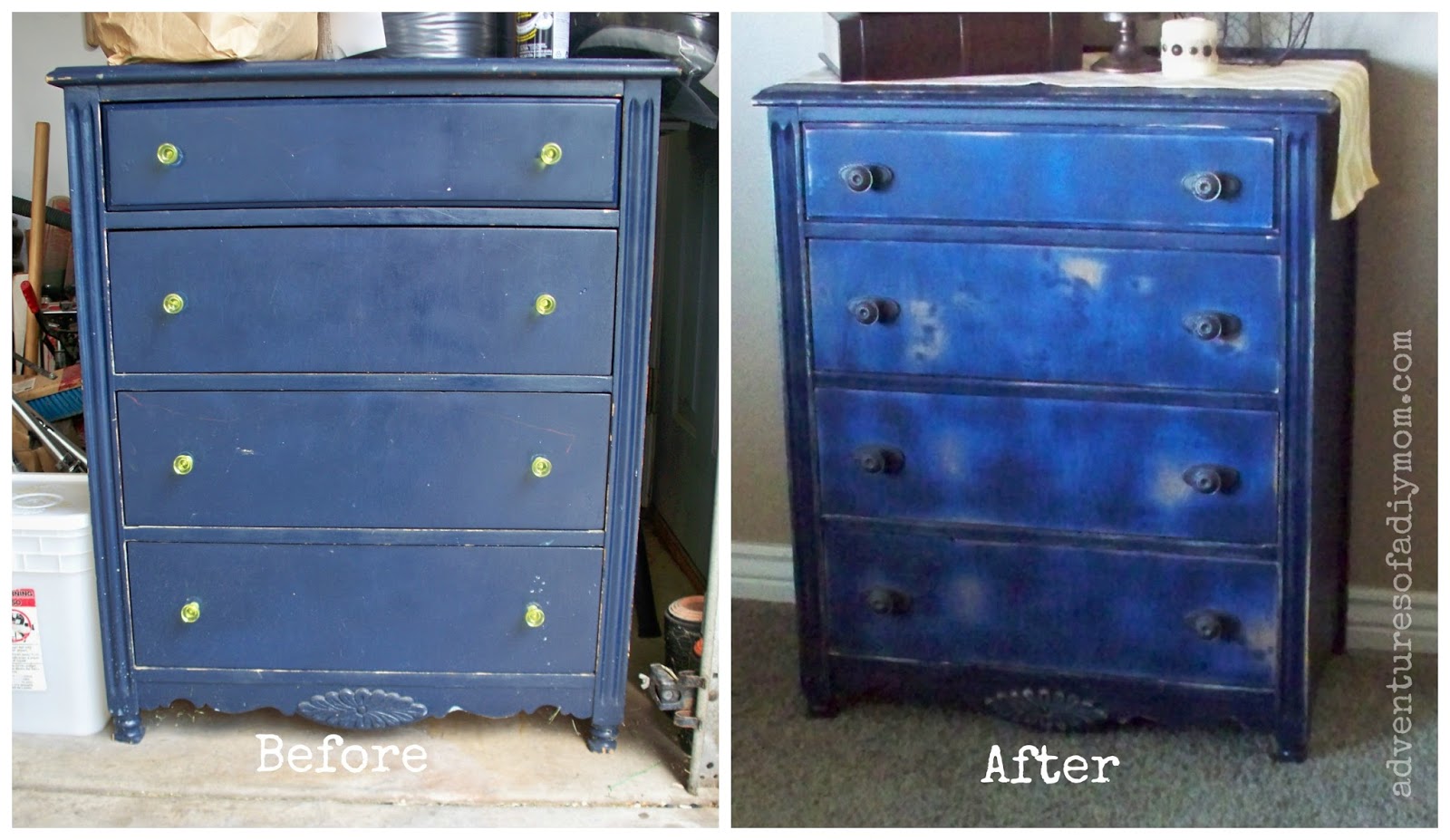 Distressed Blue Dresser Adventures of a DIY Mom