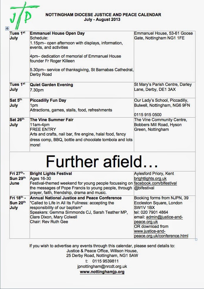 St Wilfrid's, Coalville and Holy Cross, Whitwick Nottingham Diocese J&P Calendar